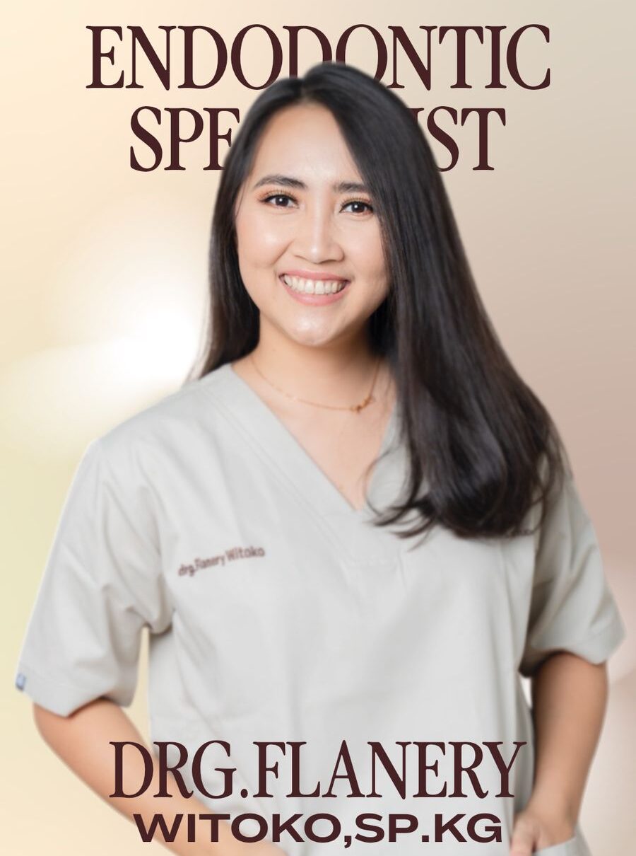 dokter gigi Flanery Witoko spesialis konservasi gigi, spesialis veneer estetik di Klinik gigi Puri, Jakarta Barat & Tangerang. Ruang lingkup pelayanan adalah perawatan saluran akar gigi, retreatment gigi infeksi, crown veneer estetik dan perawatan gigi lainnya